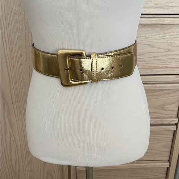 Vintage Gold Belt Wide Statement Buckle Size S main image 6